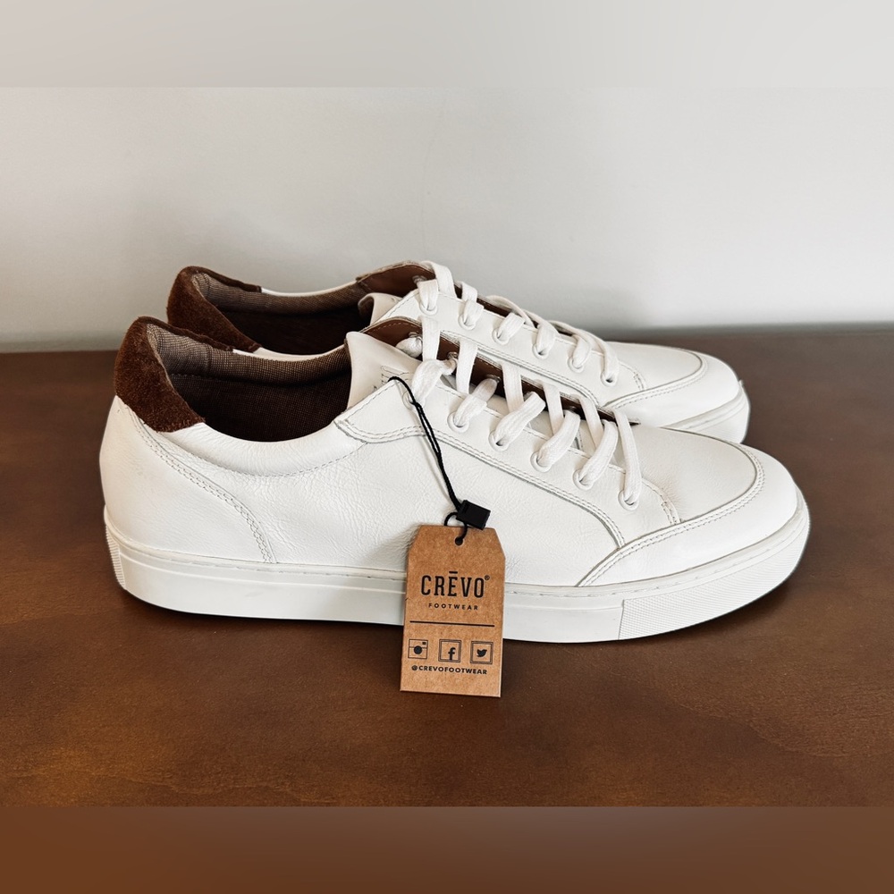 NEW Men's Crevo Cody White Leather Sneakers